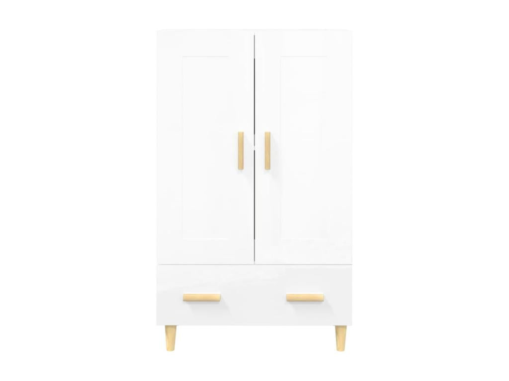 Buffet Blanc brillant 70x31x115 cm Bois d'ingénierie