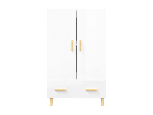 Buffet Blanc brillant 70x31x115 cm Bois d'ingénierie