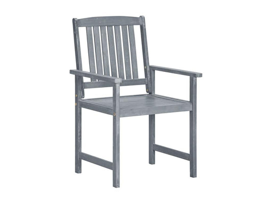 Chaises de jardin et coussins lot de 8 Bois Vertchez solide Gris