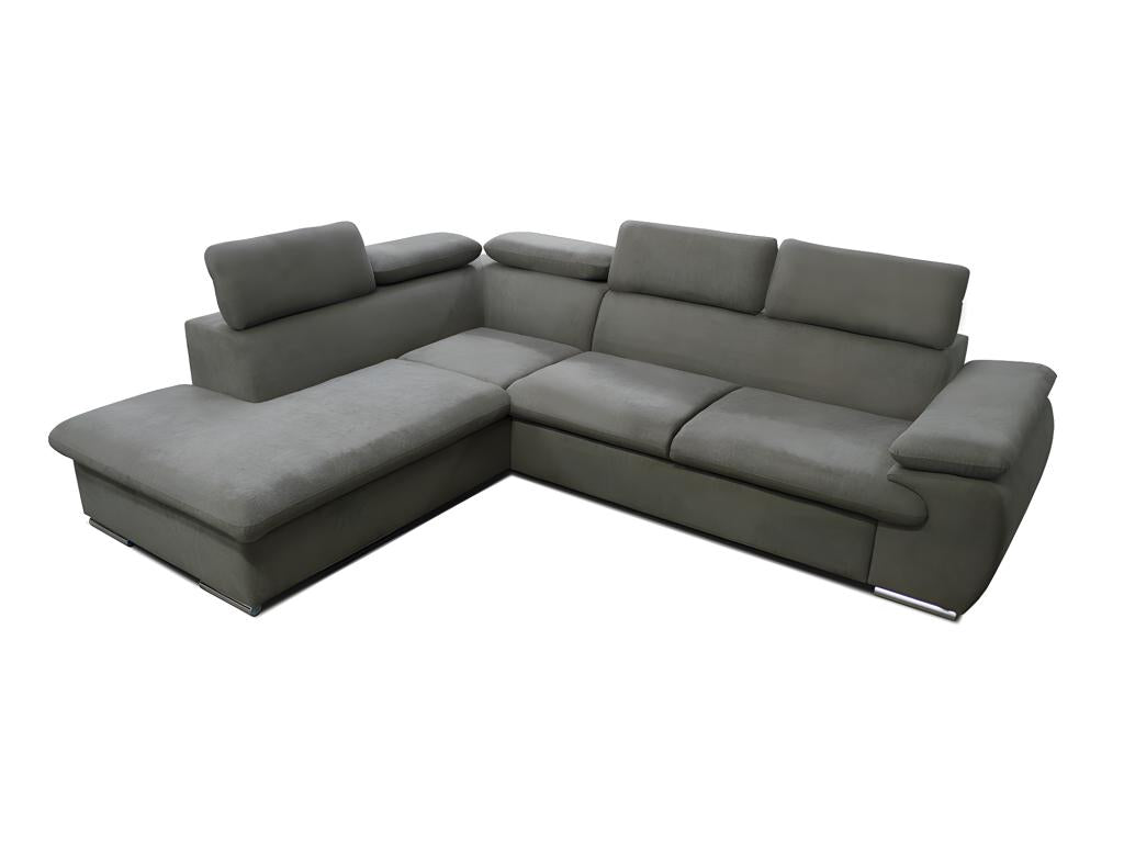 Canapé d'angle gauche convertible en tissu Vertchez avec coffre de rangement Vertchez