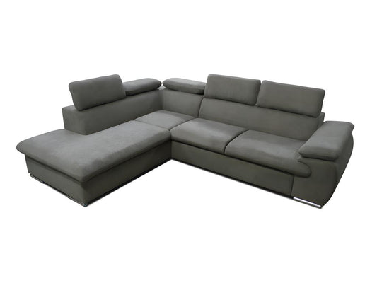 Canapé d'angle gauche convertible en tissu Vertchez avec coffre de rangement Vertchez
