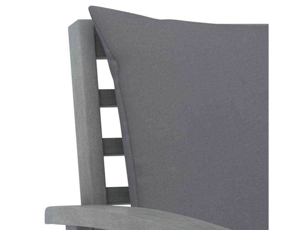 Salon de jardin 5 pcs avec coussin Bois d'Vertchez solide Gris