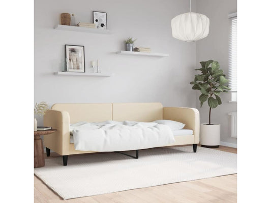 Lit de repos sans matelas crème 80x200 cm tissu