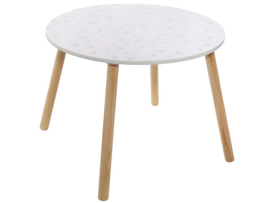 Table enfant coloris blanc motif étoiles - Diamètre 60 x Hauteur 43.5 cm
