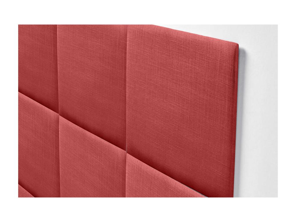 Vertchez Tête de lit capitonnée en lin naturel composée de panneaux autocollants interchangeables pour chambre de luxe rembourrée rouge 140 cm