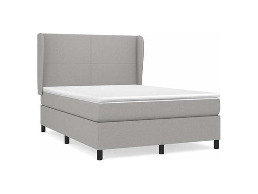 Sommier à Vertchez de lit avec matelas Gris clair 140x190 Tissu