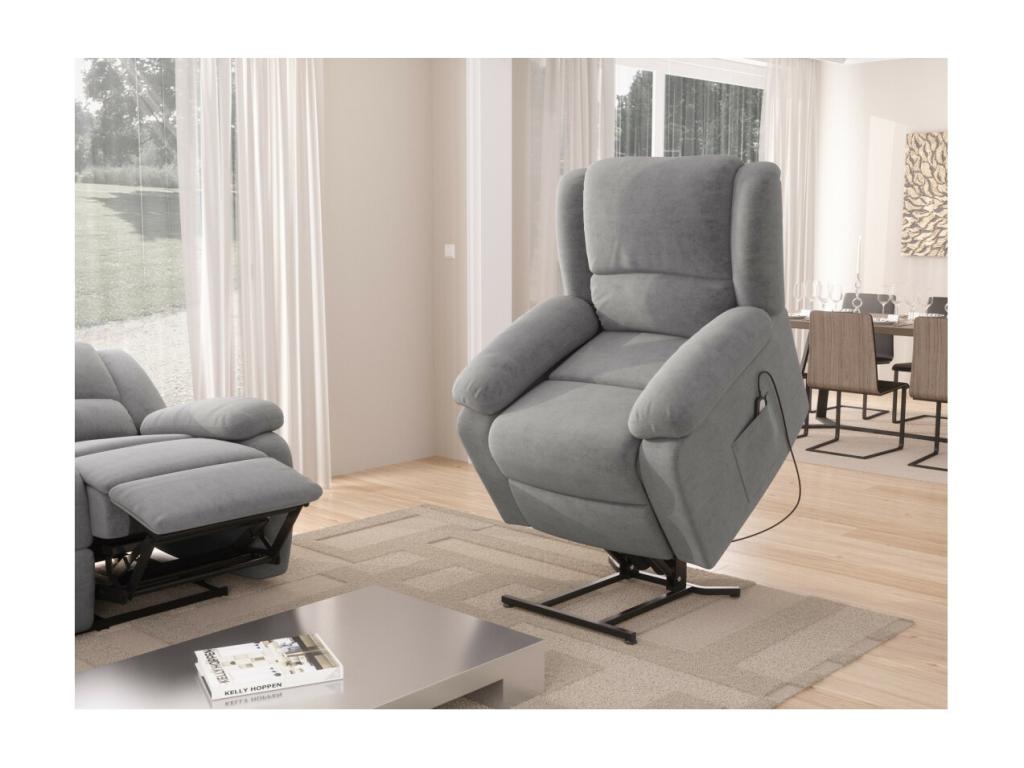 Fauteuil de Relaxation Releveur électrique 1 place en Microfibre Léo - L88x93x96cm - Vertchez