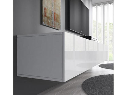 Meuble TV suspendu pour Salon Salle à manger en Blanc avec 160x40x30cm Vertchez H2