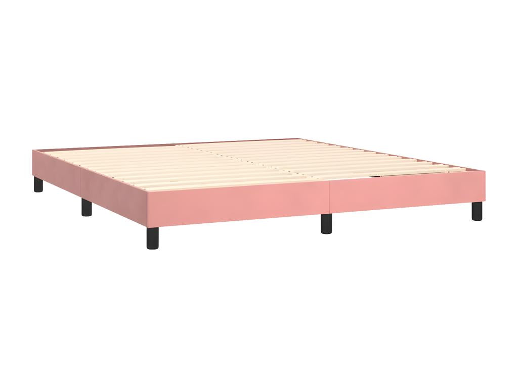 Lit à sommier tapissier avec matelas Rose 180x200 cm Velours