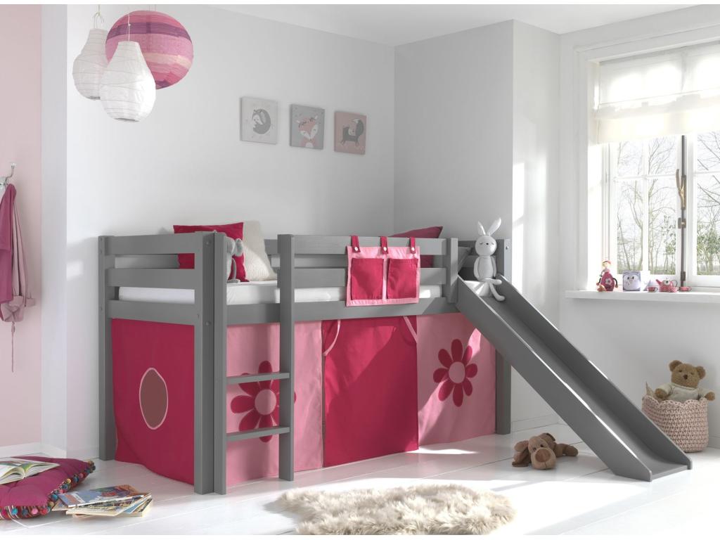 Pack - Lit Enfant Toboggan / Tente Vertchez Flower Gris