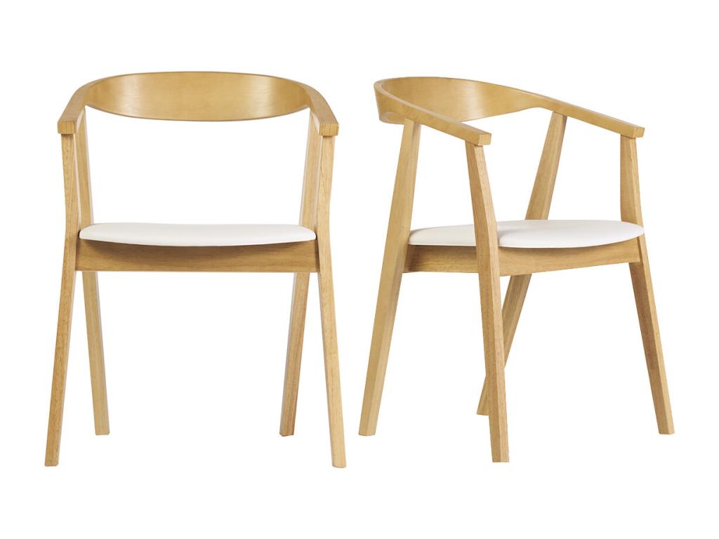 Chaises scandinaves design blanc et bois clair lot de 2 Vertchez