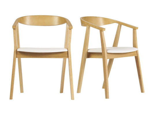 Chaises scandinaves design blanc et bois clair lot de 2 Vertchez