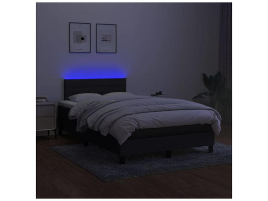 Sommier à Vertchez de lit avec matelas LED Noir 120x200 Tissu