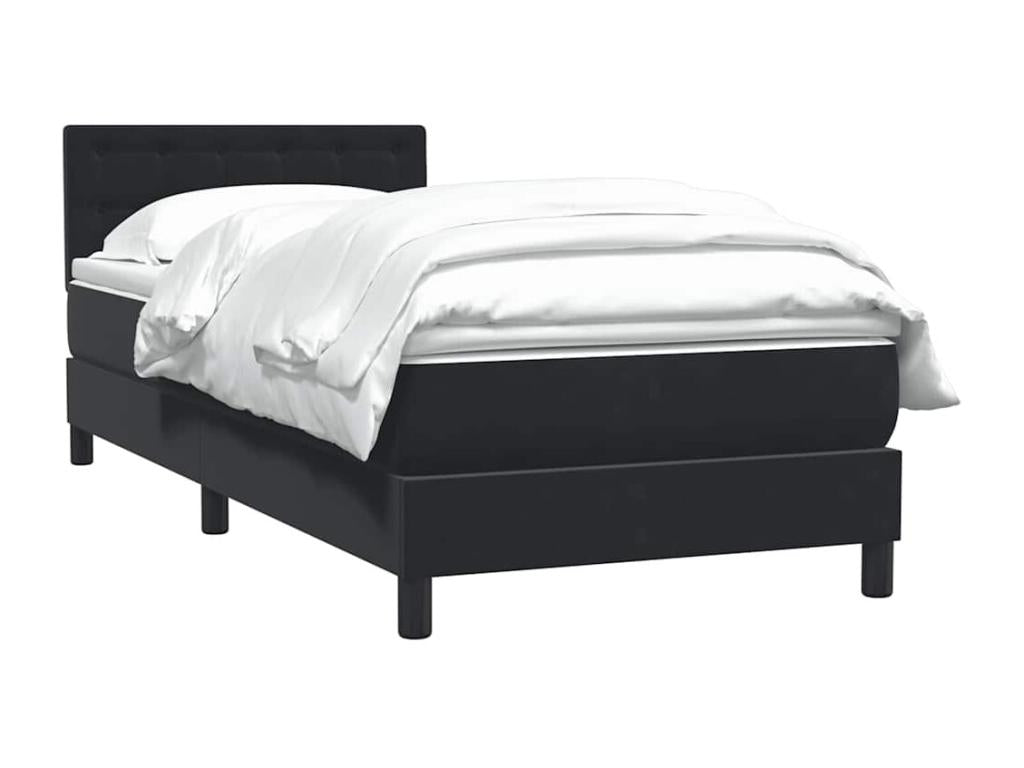 Sommier à Vertchez de lit avec matelas noir 80x210 cm velours