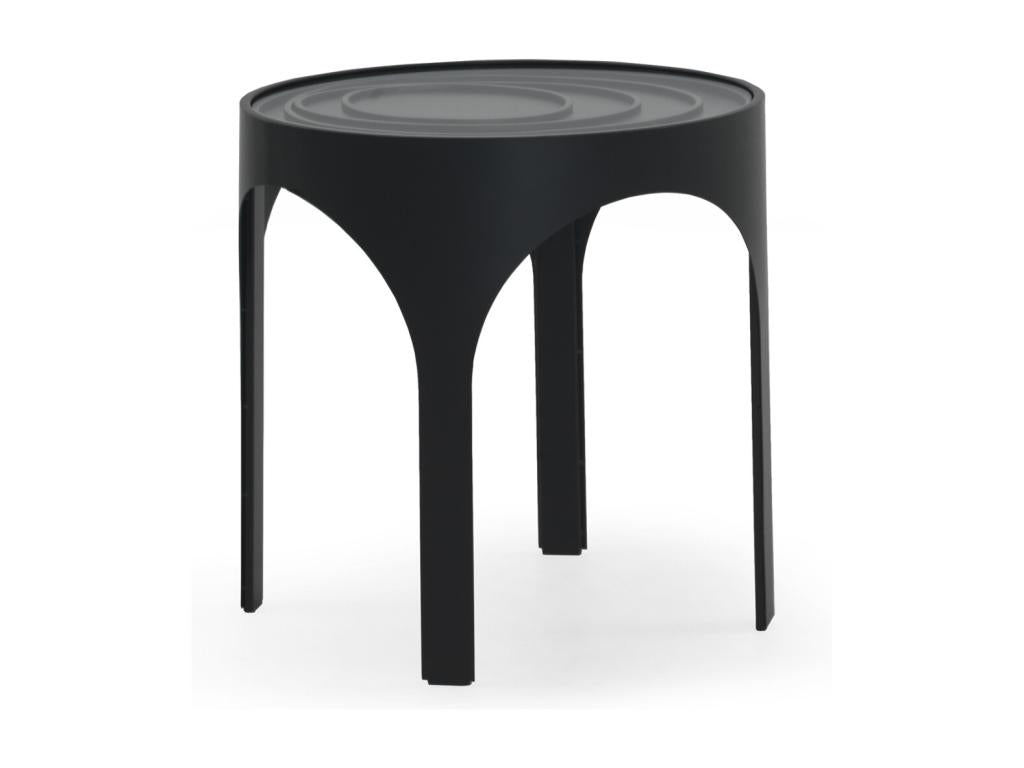 Table basse avec plateau en verre en métal noir