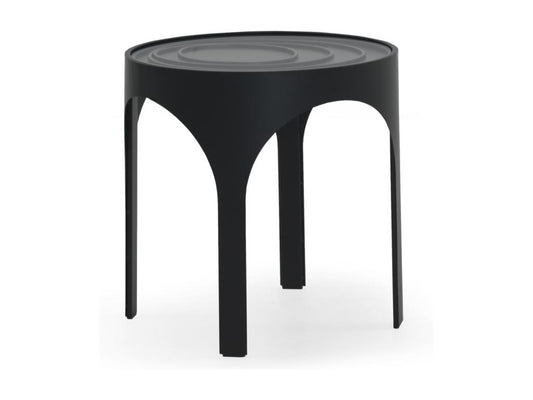 Table basse avec plateau en verre en métal noir